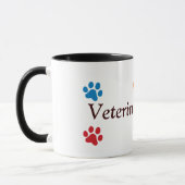 Veterinary Nurse-Colorful Paw Prints Mug (Left)
