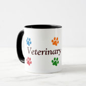 Veterinary Nurse-Colorful Paw Prints Mug (Front Left)