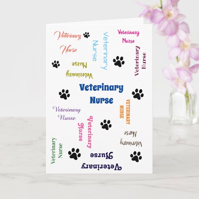 Veterinary Nurse Graduation Card (Orchid)