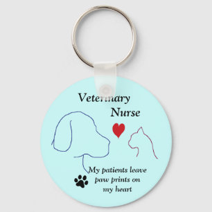 Veterinary Nurse - Paw Prints on My Heart #2 Keychain