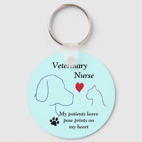 Veterinary Nurse _ Paw Prints on My Heart 2 Keychain