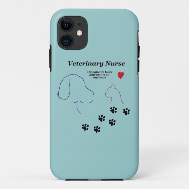 Veterinary Nurse-Paw Prints on My Heart Case-Mate iPhone Case (Back)