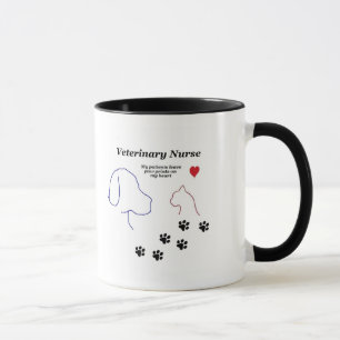 Veterinary Nurse-Paw Prints on My Heart Mug