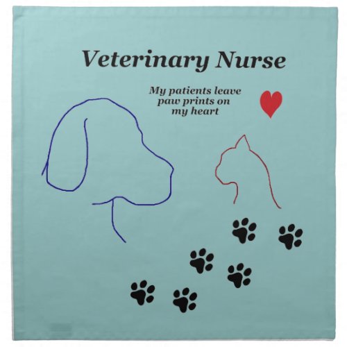 Veterinary Nurse_Paw Prints on My Heart Napkin