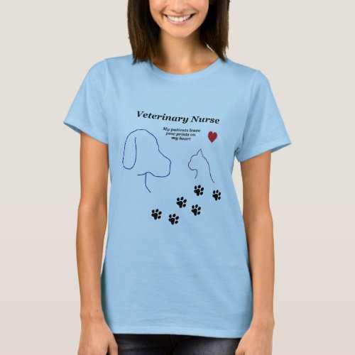 Veterinary Nurse_Paw Prints on My Heart T_Shirt