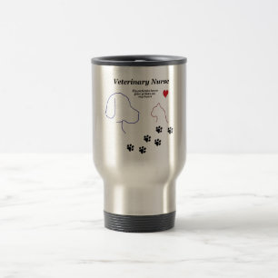 Veterinary Nurse - Paw Prints on My Heart Travel Mug