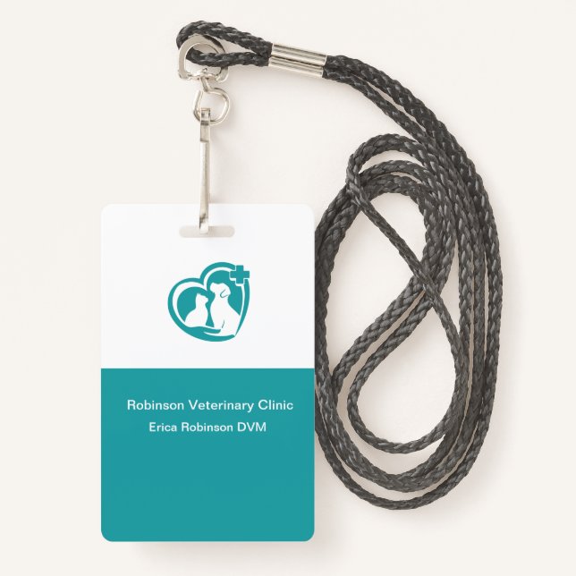 Veterinary Office Staff Name Badges (Front with Lanyard)