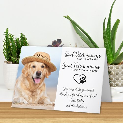 Veterinary Personalized Dog Pet Photo Veterinarian Thank You Card