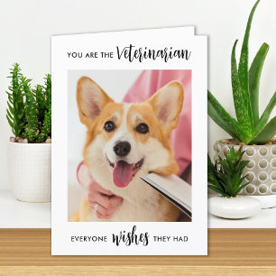 Veterinary Personalized Pet Dog Photo Veterinarian Letterpress Thank You Card