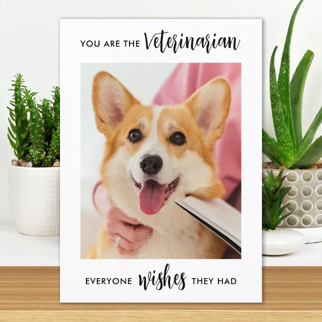 Veterinary Personalized Pet Dog Photo Veterinarian Thank You Card | Zazzle