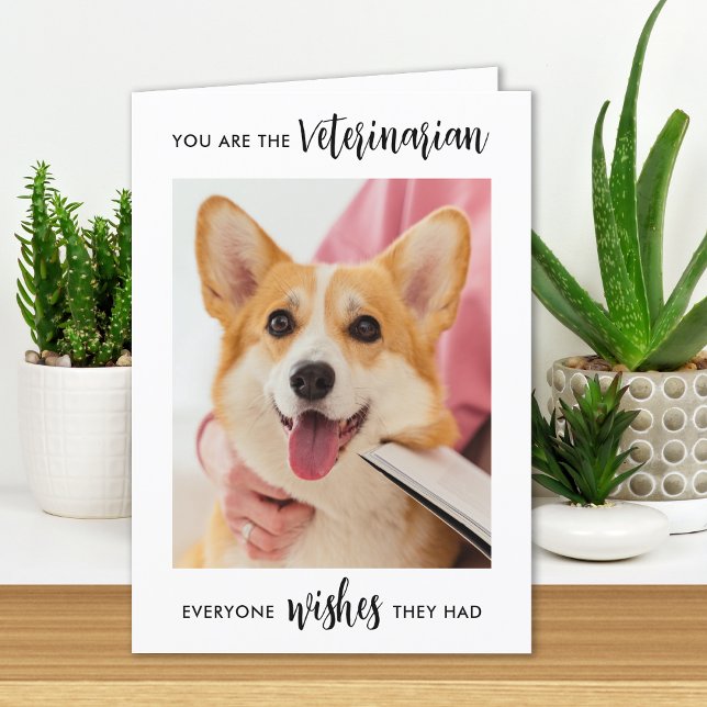 Veterinary Personalized Pet Dog Photo Veterinarian Thank You Card (Creator Uploaded)