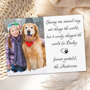 Veterinary Personalized Pet Photo Veterinarian Thank You Card