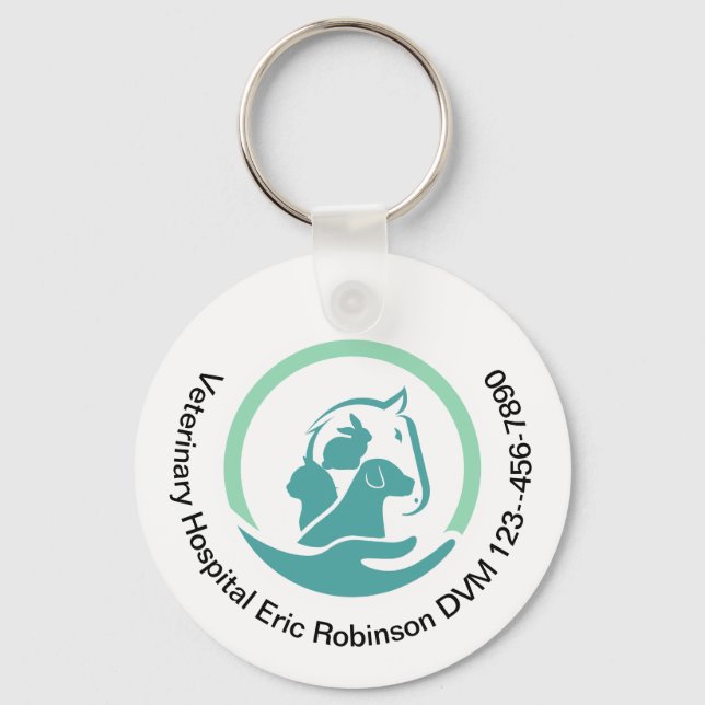 Veterinary Pet Care Custom Promotional Keychains (Front)
