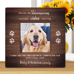 Veterinary Pet Photo Veterinarian Thank You Plaque<br><div class="desc">Say 'Thank You' to your wonderful veterinarian with a cute personalized pet photo plaque from the dog! "You are the Veterinarian... everyone wishes they had!" Personalize with the pet's name & favorite photo. This veterinary appreciation gift will be a treasure keepsake. COPYRIGHT © 2020 Judy Burrows, Black Dog Art -...</div>