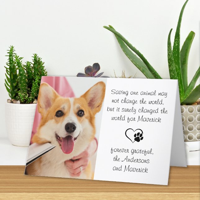 Veterinary Poem Personalized Vet Dog Pet Photo Thank You Card (Creator Uploaded)