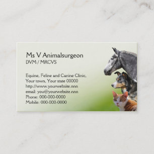 Veterinary practice appointment and business card