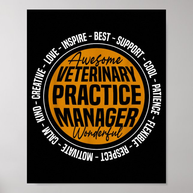 Veterinary Practice Manager Funny Vet Tech Week  Poster (Front)