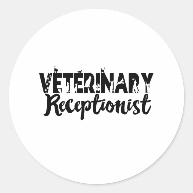Veterinary Receptionist Classic Round Sticker (Front)