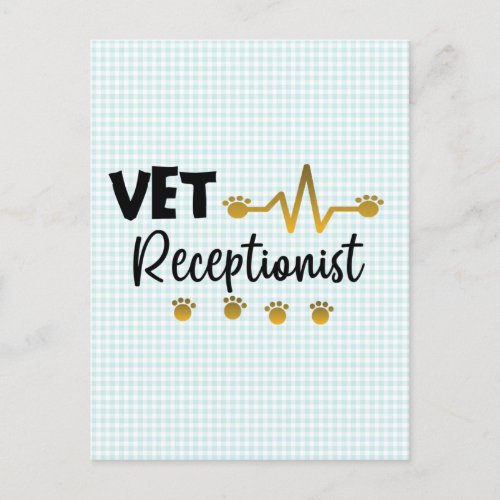 Veterinary Receptionist Veterinarian Animal   Postcard