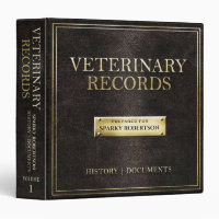 Veterinary Records 3 Ring Binder