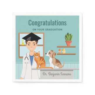 Veterinary School Graduate Vet Congratulations DVM Napkins