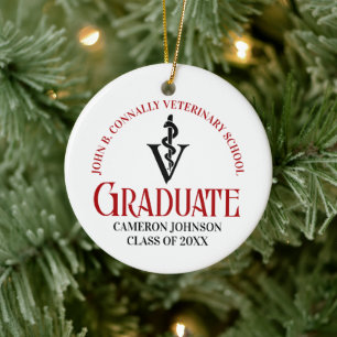 Veterinary School Graduation Customized Christmas Ceramic Ornament