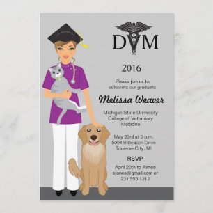 Veterinary School Graduation Invitation Female