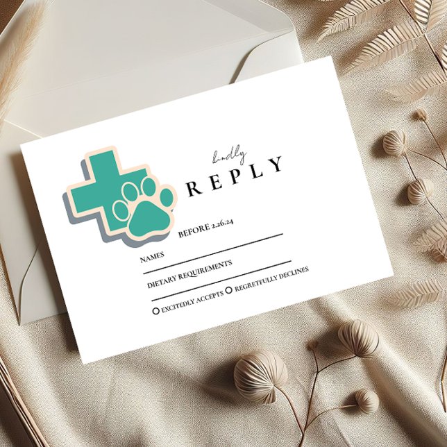 Veterinary School Paw Graduation Party RSVP Card (Creator Uploaded)