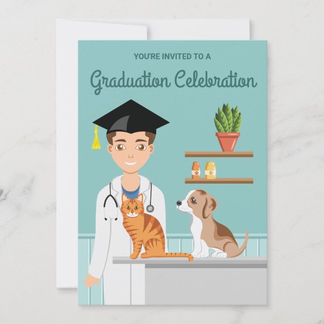 Veterinary School Vet Student DVM Graduation Invitation (Front)
