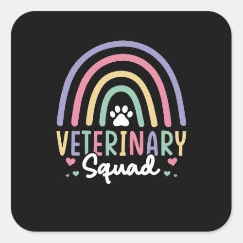 Veterinary Squad Square Sticker