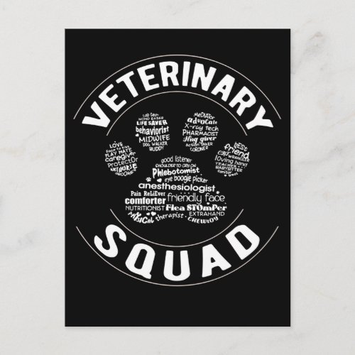 Veterinary Squad Technician Veterinarian Postcard
