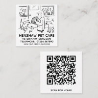 Veterinary Surgeon Promotional Square Business Card
