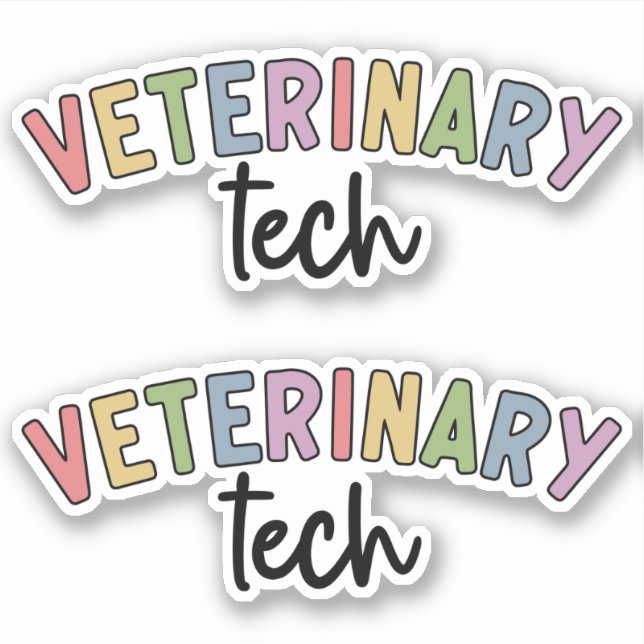 Veterinary Tech | Vet Technician Vet Tech Sticker (Front)