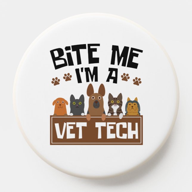 Veterinary Technician Bite Me I'm a Vet Tech PopSocket (Popsocket)