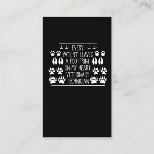 Veterinary Technician Foot Print Animal Care Business Card