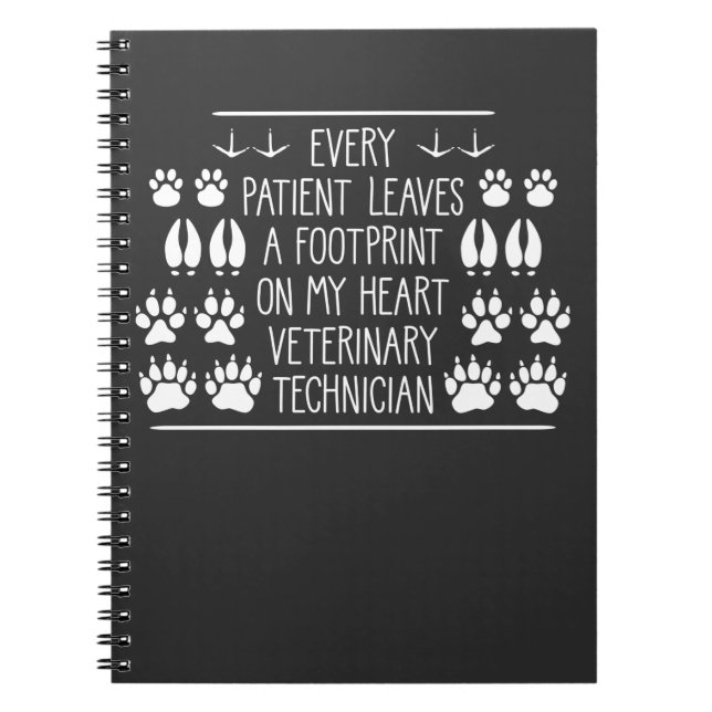 Veterinary Technician Foot Print Animal Care Notebook (Front)