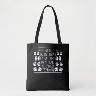 Veterinary Technician Foot Print Animal Care Tote Bag