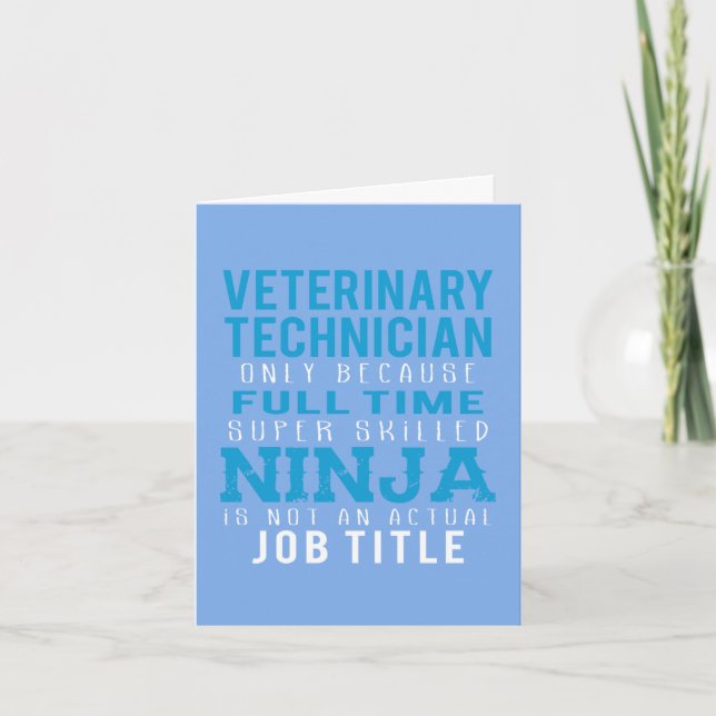 Veterinary Technician Ninja Humor  Letterpress Thank You Card (Front)