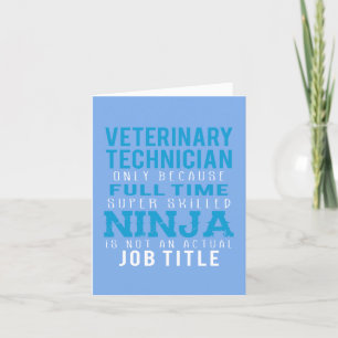 Veterinary Technician Ninja Humor  Letterpress Thank You Card