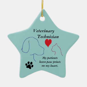 Veterinary Technician - Paw Prints on My Heart #2 Ceramic Ornament