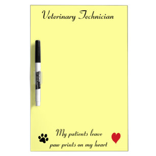 Veterinary Technician - Paw Prints on My Heart #2 Dry-Erase Board