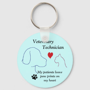 Veterinary Technician - Paw Prints on My Heart #2 Keychain