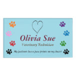 Veterinary Technician Paw Prints On My Heart #3 Name Tag