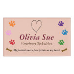 Veterinary Technician Paw Prints On My Heart #6 Name Tag
