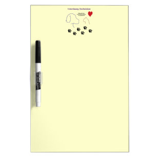 Veterinary Technician - Paw Prints on My Heart Dry Erase Board