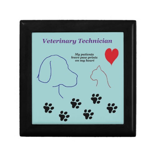 Veterinary Technician _ Paw Prints on My Heart Gift Box