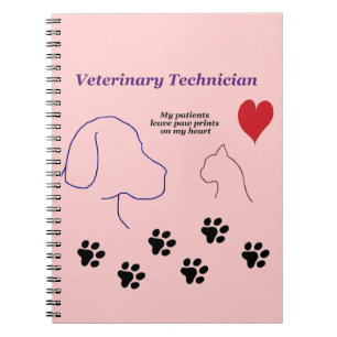 Veterinary Technician - Paw Prints on My Heart Notebook