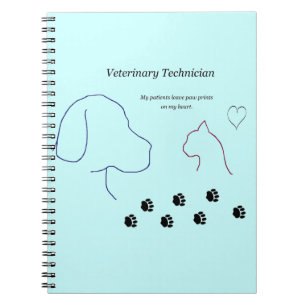 Veterinary Technician - Paw Prints on My Heart Notebook