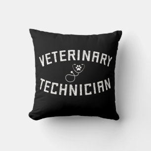 Veterinary Technician Vet Tech Paw Stethoscope Throw Pillow