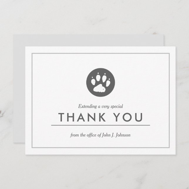 Veterinary Themed | Minimalist Flat Thank You (Front/Back)